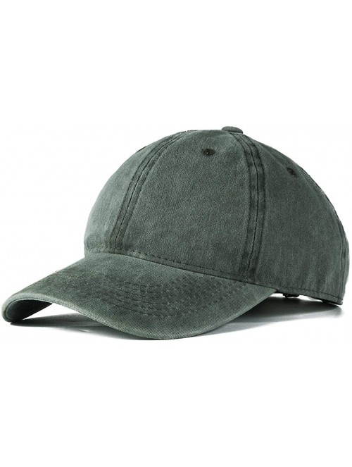 Baseball Caps Vintage Washed Twill Cotton Baseball Caps Low Profile Dad Hat - Army Green - CO18R280E4S $14.29