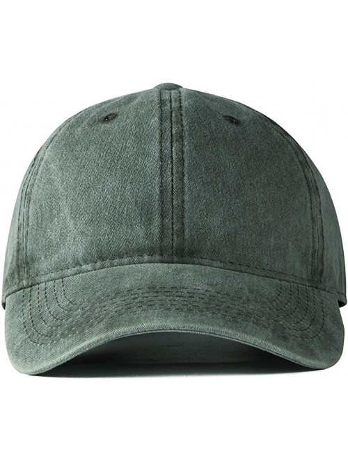 Baseball Caps Vintage Washed Twill Cotton Baseball Caps Low Profile Dad Hat - Army Green - CO18R280E4S $14.29