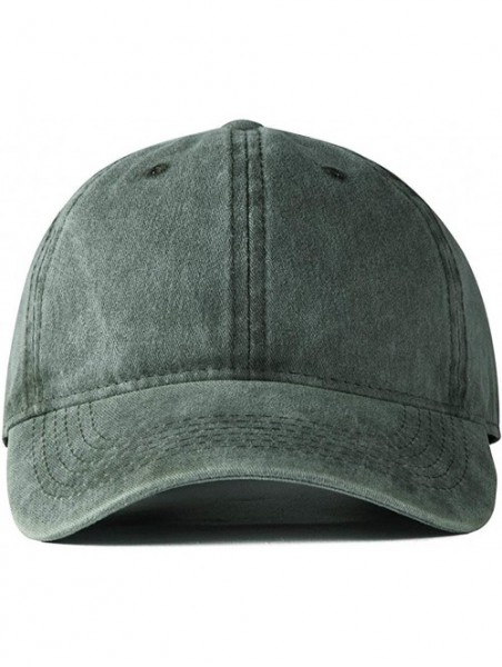 Baseball Caps Vintage Washed Twill Cotton Baseball Caps Low Profile Dad Hat - Army Green - CO18R280E4S $14.29