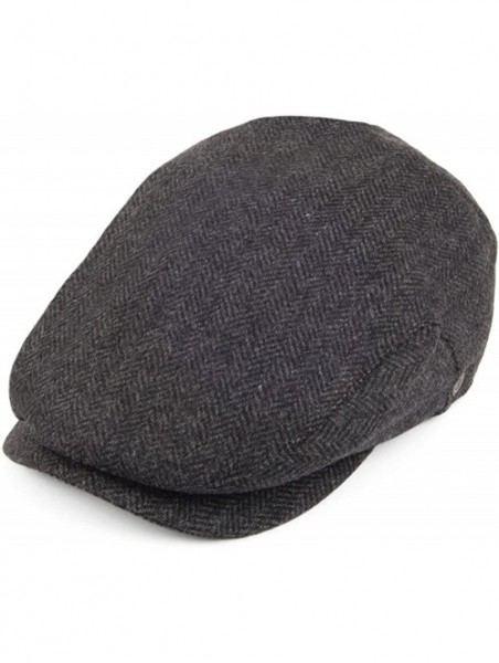 Newsboy Caps Hats Square Bill Herringbone Ivy Cap - Charcoal - CC11HRYB2AP $33.09