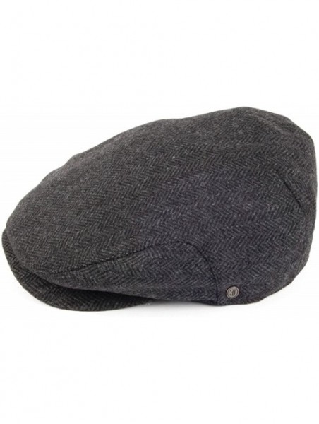 Newsboy Caps Hats Square Bill Herringbone Ivy Cap - Charcoal - CC11HRYB2AP $33.09