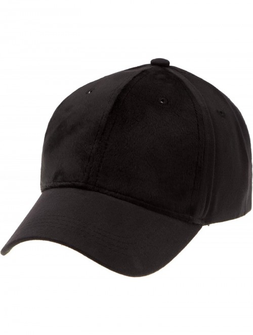 Sun Hats Classic Faux Leather Suede Adjustable Plain Baseball Cap - 3 Black Front Suede Only - CI12N5S1H2Y $11.45