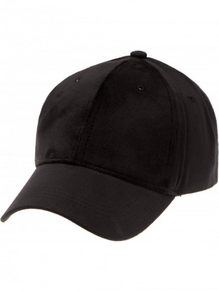 Sun Hats Classic Faux Leather Suede Adjustable Plain Baseball Cap - 3 Black Front Suede Only - CI12N5S1H2Y $11.45