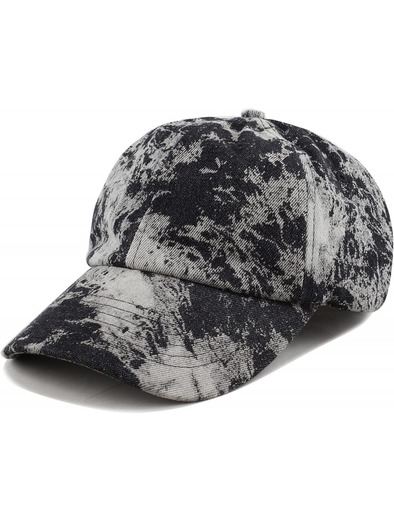 Baseball Caps Unisex 100% Cotton Tie Dye Low Profile Washed Baseball Cap - Black - CN18E4DOXOI $10.44