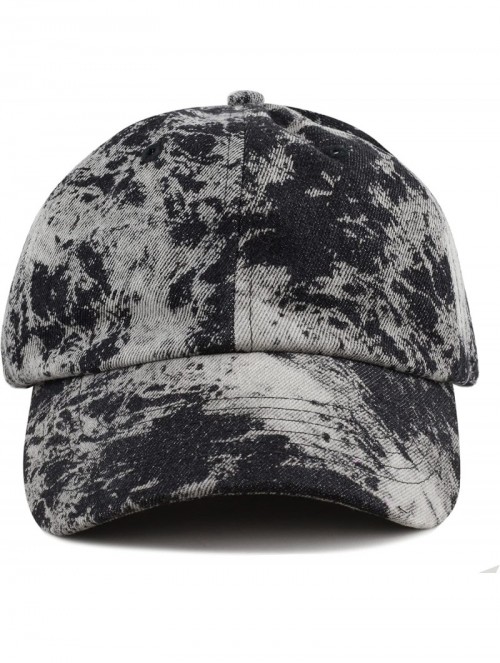 Baseball Caps Unisex 100% Cotton Tie Dye Low Profile Washed Baseball Cap - Black - CN18E4DOXOI $10.44