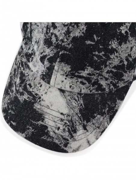 Baseball Caps Unisex 100% Cotton Tie Dye Low Profile Washed Baseball Cap - Black - CN18E4DOXOI $10.44