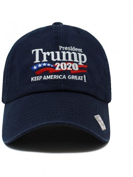 Baseball Caps Trump 2020 Keep America Great Campaign Embroidered US Hat Baseball Cotton Cap - Cotton Navy - CO18GGDZGLS $14.47