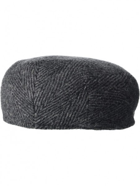 Newsboy Caps Mohair/Wool Blend Herringbone Ivy Cap with Quilted Lining - Black - CM11B6UB62L $40.92