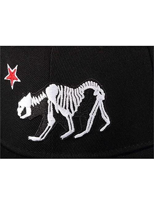 Baseball Caps Skull Skeleton Baseball Cap- Men Solid Flat Bill Adjustable Snapback Hats Unisex - Wolf Skeleton - CQ189WNZ7H8 ...