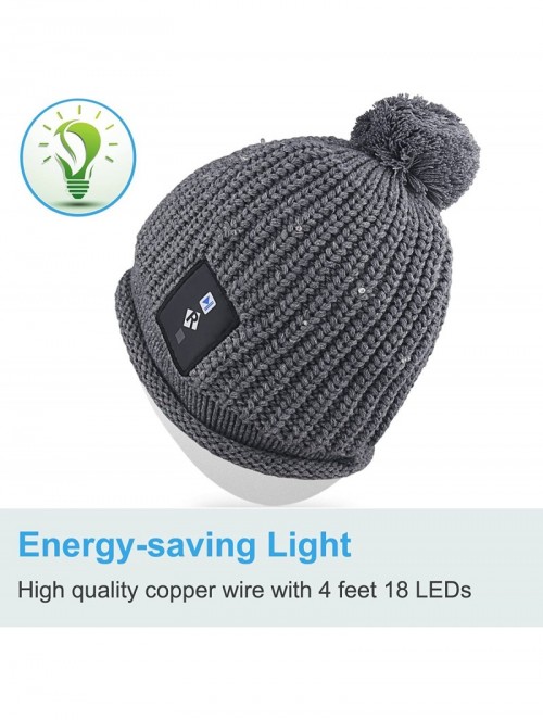 Skullies & Beanies Light Up Beanie Hat Stylish Unisex LED Knit Cap for Indoor and Outdoor - Lb007-gray - CC186LLZYT0 $36.37