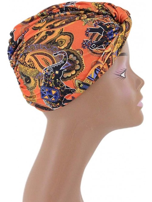 Skullies & Beanies Women's African Flower Pattern Shower Cap Boho Style Bath Hat Wide Band Sleep Headwear Bonnets for Women/G...