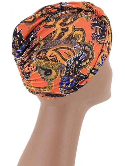 Skullies & Beanies Women's African Flower Pattern Shower Cap Boho Style Bath Hat Wide Band Sleep Headwear Bonnets for Women/G...