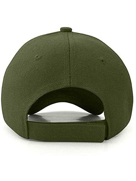 Baseball Caps Plain Adjustable Baseball Cap Classic Adjustable Hat Men Women Unisex Ballcap 6 Panels - Army Green/Pack 4 - CR...