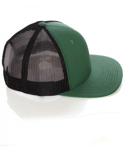 Baseball Caps Structured Trucker Mesh Hat Custom Colors Letter A Initial Baseball Mid Profile - Green Black White Black - CR1...