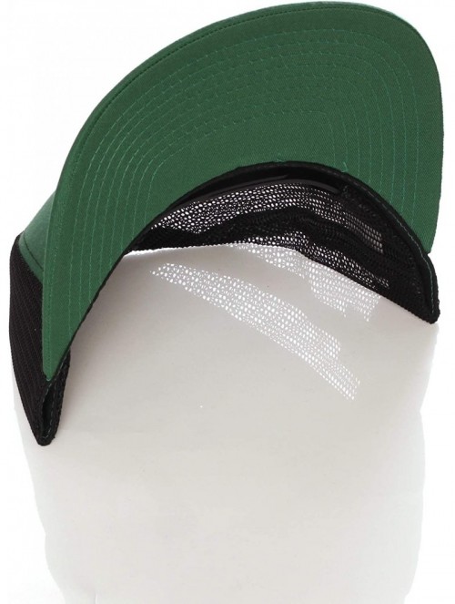 Baseball Caps Structured Trucker Mesh Hat Custom Colors Letter A Initial Baseball Mid Profile - Green Black White Black - CR1...