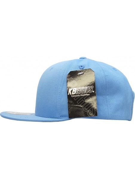 Baseball Caps Classic Snapback Hat Blank Cap - Cotton & Wool Blend Flat Visor - (4.4) Sky Blue - CU11YMPG703 $13.40