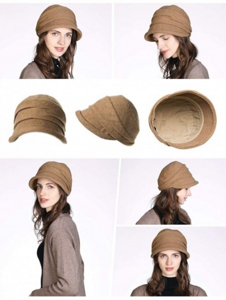 Newsboy Caps 2019 New Womens Visor Beret Newsboy Hat Cap for Ladies Merino Wool - 00757_khaki - CM18K55EOKO $25.75