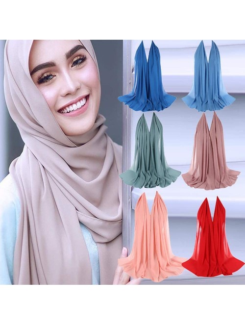 Cold Weather Headbands Women Crinkle Cloud Hijab Scarf Lightweight Chiffon Muslim Islamic Long Hejab Head Wrap Shawls - F1 - ...