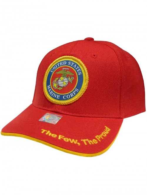 Baseball Caps Officially Licensed Embroidered US Military Baseball Cap Hat - Marines Emblem Red - CX12IS4VS0R $17.23