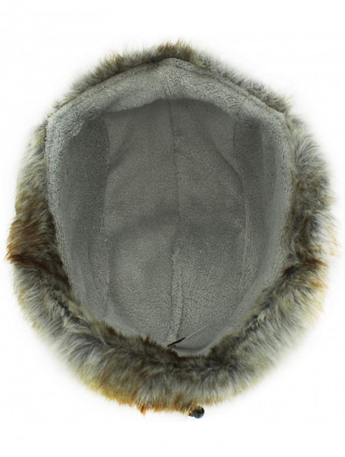 Bomber Hats Oudoor Unisex Faux Fur Lined Trapper Hat Warm Windproof Winter Russian Hats - Grey+brown Fur - CG12N85UWT7 $16.13