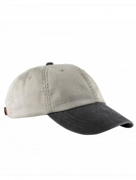 Baseball Caps Unisex 6-Panel Low-Profile Washed Pigment-Dyed Cap - Stone/Black - CT12G4E6ID5 $9.62