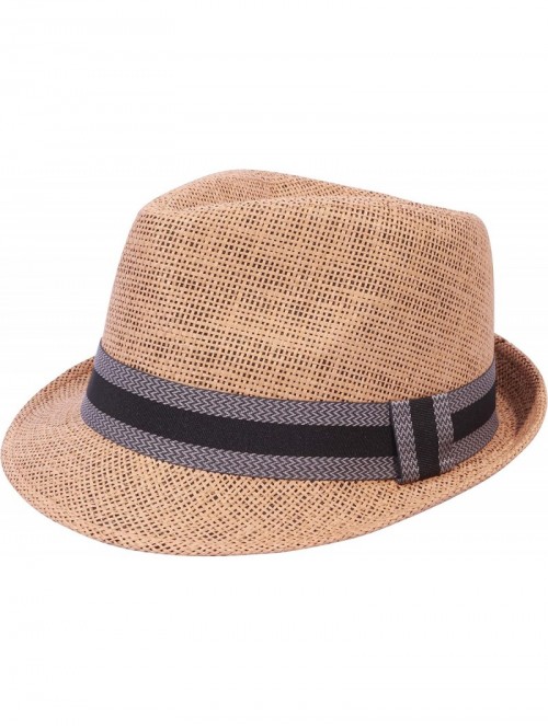 Fedoras Unisex Vintage Fedora Hat Classic Timeless Light Weight - 2124 -Tan - CO18A0OOM8Z $19.22