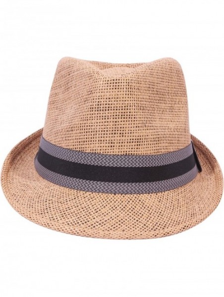 Fedoras Unisex Vintage Fedora Hat Classic Timeless Light Weight - 2124 -Tan - CO18A0OOM8Z $19.22