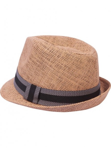 Fedoras Unisex Vintage Fedora Hat Classic Timeless Light Weight - 2124 -Tan - CO18A0OOM8Z $19.22