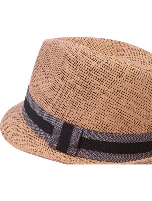 Fedoras Unisex Vintage Fedora Hat Classic Timeless Light Weight - 2124 -Tan - CO18A0OOM8Z $19.22