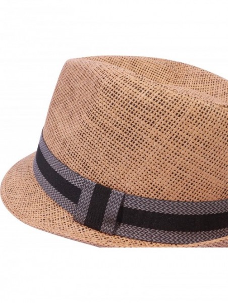 Fedoras Unisex Vintage Fedora Hat Classic Timeless Light Weight - 2124 -Tan - CO18A0OOM8Z $19.22