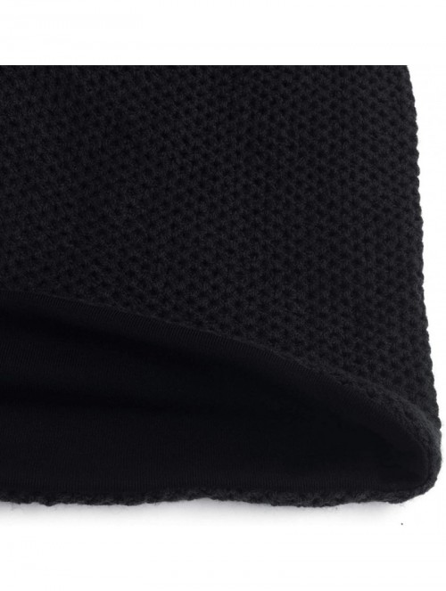 Skullies & Beanies Unisex Adult Winter Warm Slouch Beanie Long Baggy Skull Cap Stretchy Knit Hat Oversized - Black - CB128JXC...