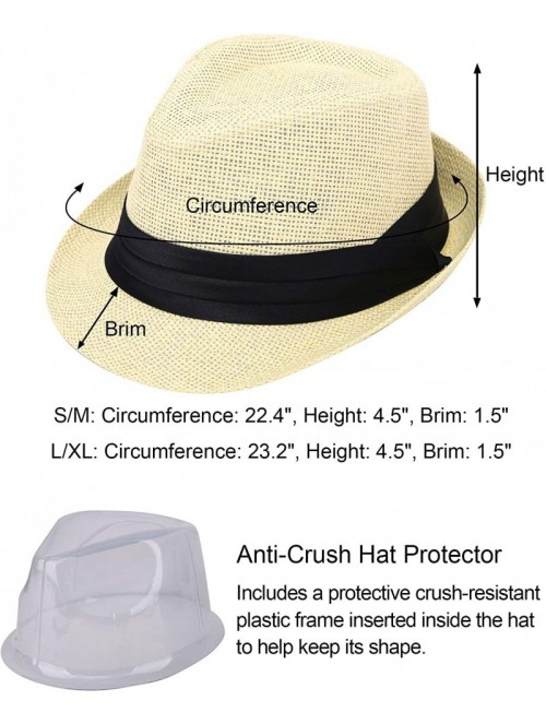 Fedoras Women/Men's Summer Short Brim Straw Fedora Sun Hat - 7natural - CC18DWX9K4E $21.71