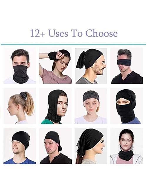 Balaclavas Neck Gaiter Face Mask- Bandana Face Mask Scarf Silk Sun UV Protection UPF 50 for Men Women - Black(2 Packs) - CL19...