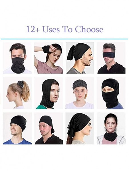 Balaclavas Neck Gaiter Face Mask- Bandana Face Mask Scarf Silk Sun UV Protection UPF 50 for Men Women - Black(2 Packs) - CL19...