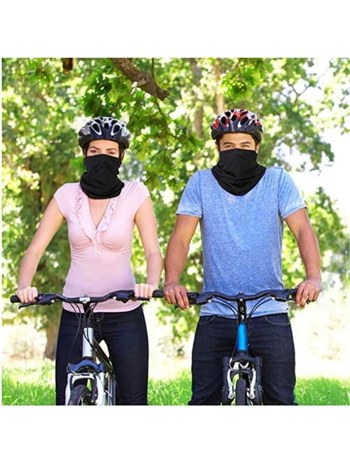 Balaclavas Neck Gaiter Face Mask- Bandana Face Mask Scarf Silk Sun UV Protection UPF 50 for Men Women - Black(2 Packs) - CL19...