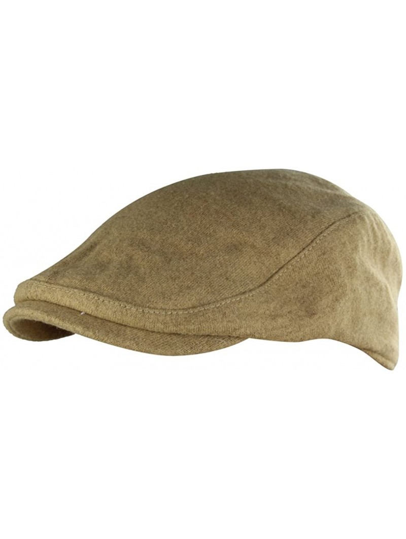 Newsboy Caps Mens Womens Soft Wool Newsboy Hat Flat Cap Ivy Stretch Driver Hunting Hat - Beige - CQ123E9O4FH $17.51