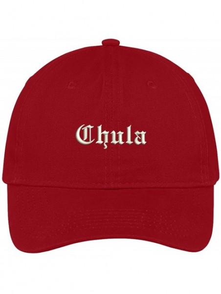 Baseball Caps Chula Embroidered Brushed Cotton Dad Hat Cap - Red - CQ17YHXM7KI $25.03