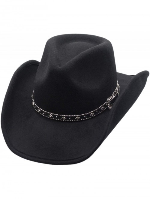Cowboy Hats Shapeable Outback Cowboy Western Wool Hat- Silver Canyon - Black - CB18KNOXKKR $66.49