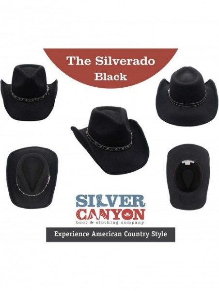 Cowboy Hats Shapeable Outback Cowboy Western Wool Hat- Silver Canyon - Black - CB18KNOXKKR $66.49