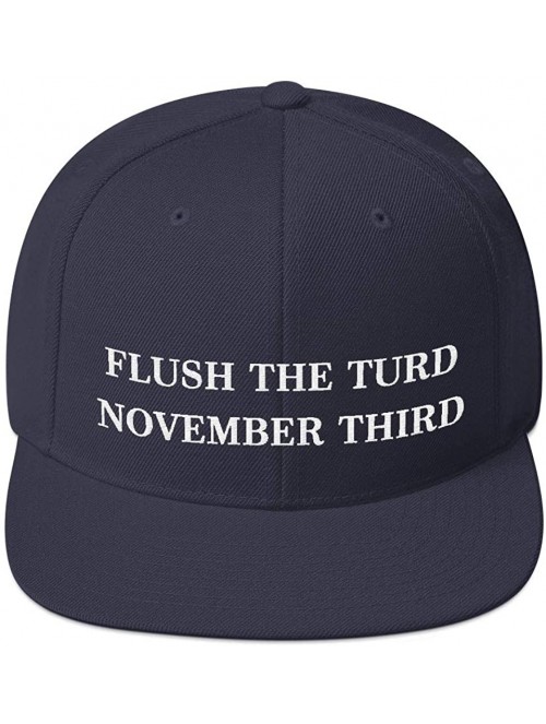 Baseball Caps Flush The Turd November Third Hat (Embroidered Wool Blend Cap) Anti Donald Trump - Navy - CO18XUSD0MK $38.00