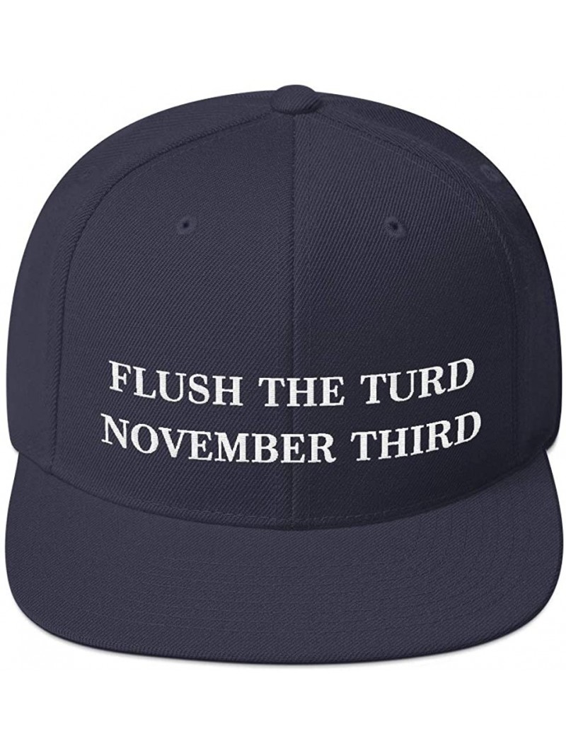 Baseball Caps Flush The Turd November Third Hat (Embroidered Wool Blend Cap) Anti Donald Trump - Navy - CO18XUSD0MK $38.00