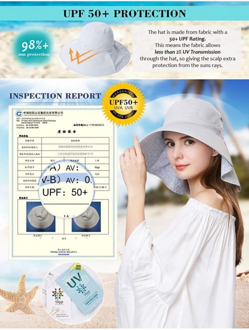 Sun Hats Packable Cotton Gardening Sun Hat for Women SPF Protection Neck Shade Chin Strap 56-58cm - Grey_99057 - CW18DCSQXMQ ...