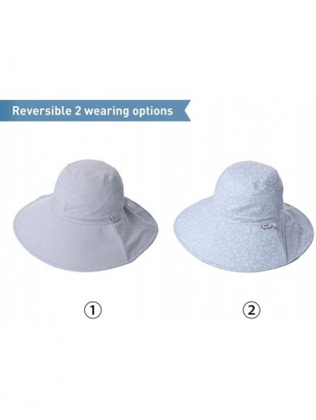 Sun Hats Packable Cotton Gardening Sun Hat for Women SPF Protection Neck Shade Chin Strap 56-58cm - Grey_99057 - CW18DCSQXMQ ...