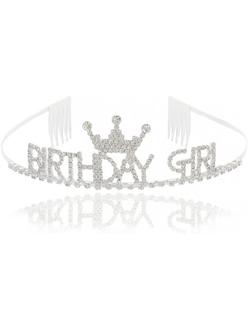 Headbands Birthday Girl Crystal Rhinestone Front Crown Tiara Headband for Birthday Family Photo - CD180NRL7N5 $16.08