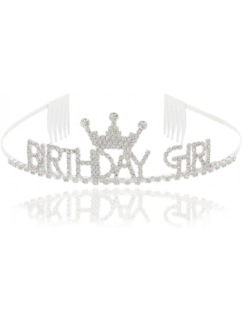 Headbands Birthday Girl Crystal Rhinestone Front Crown Tiara Headband for Birthday Family Photo - CD180NRL7N5 $16.08