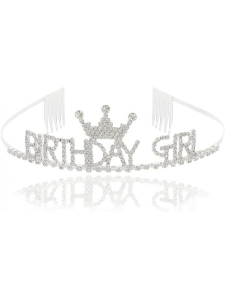 Headbands Birthday Girl Crystal Rhinestone Front Crown Tiara Headband for Birthday Family Photo - CD180NRL7N5 $16.08