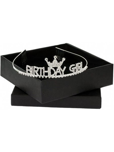 Headbands Birthday Girl Crystal Rhinestone Front Crown Tiara Headband for Birthday Family Photo - CD180NRL7N5 $16.08