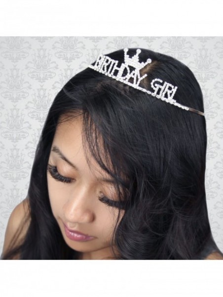 Headbands Birthday Girl Crystal Rhinestone Front Crown Tiara Headband for Birthday Family Photo - CD180NRL7N5 $16.08