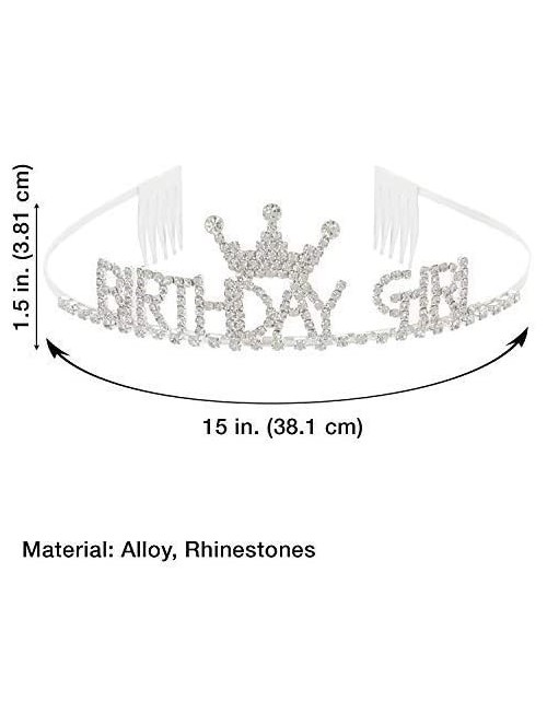 Headbands Birthday Girl Crystal Rhinestone Front Crown Tiara Headband for Birthday Family Photo - CD180NRL7N5 $16.08