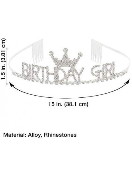 Headbands Birthday Girl Crystal Rhinestone Front Crown Tiara Headband for Birthday Family Photo - CD180NRL7N5 $16.08